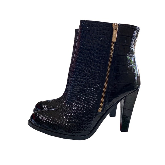 COLIN STUART CROC EMBOSSED BOOTIES - Picture 1 of 16